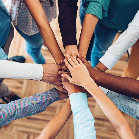 People joining hands