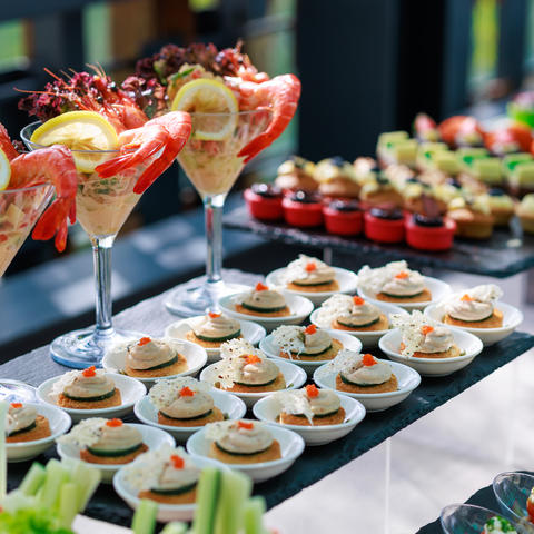 Array of food on a buffet